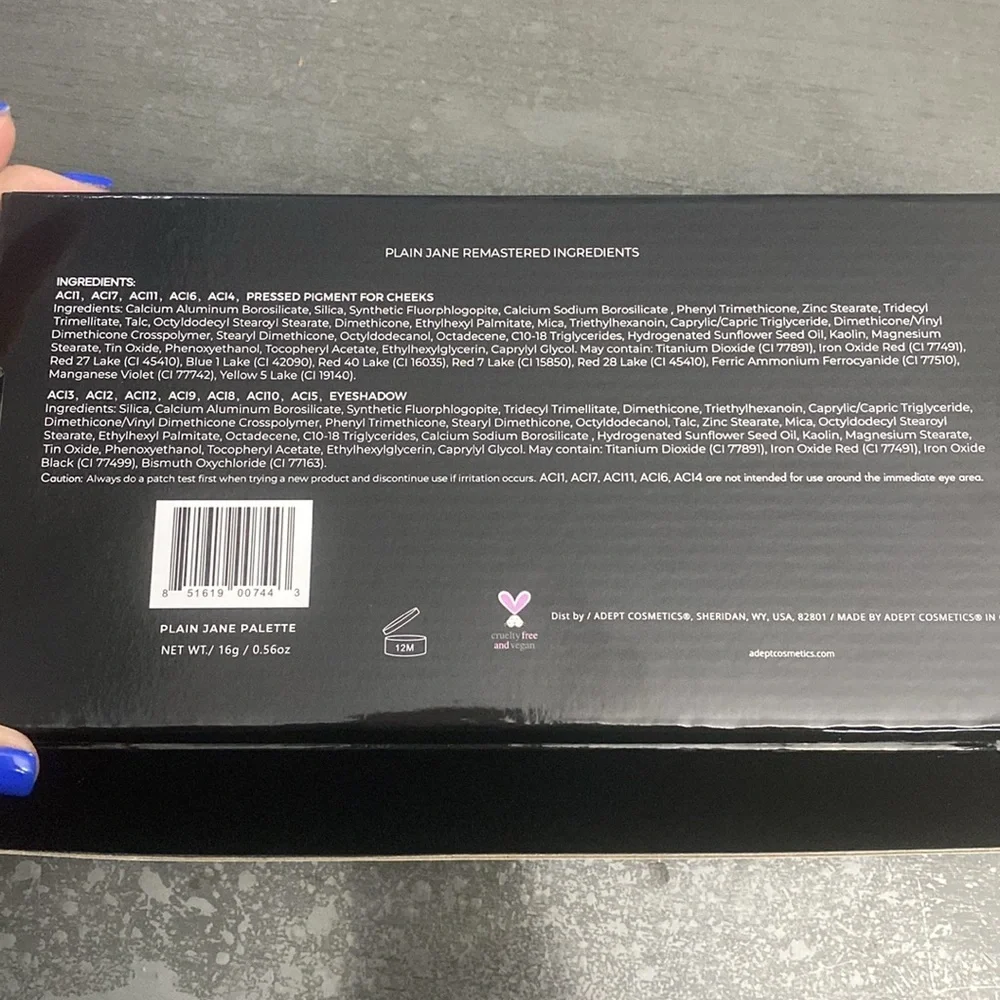 RARE Adept Cosmetics Plain Jane Pallet